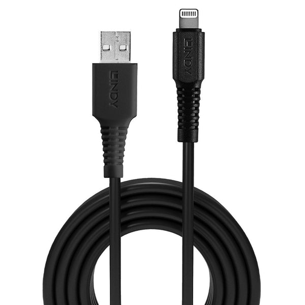 LINDY 31319 | USB-A to Lightning cable | 480Mbps MFi certified | 0.5m | Black