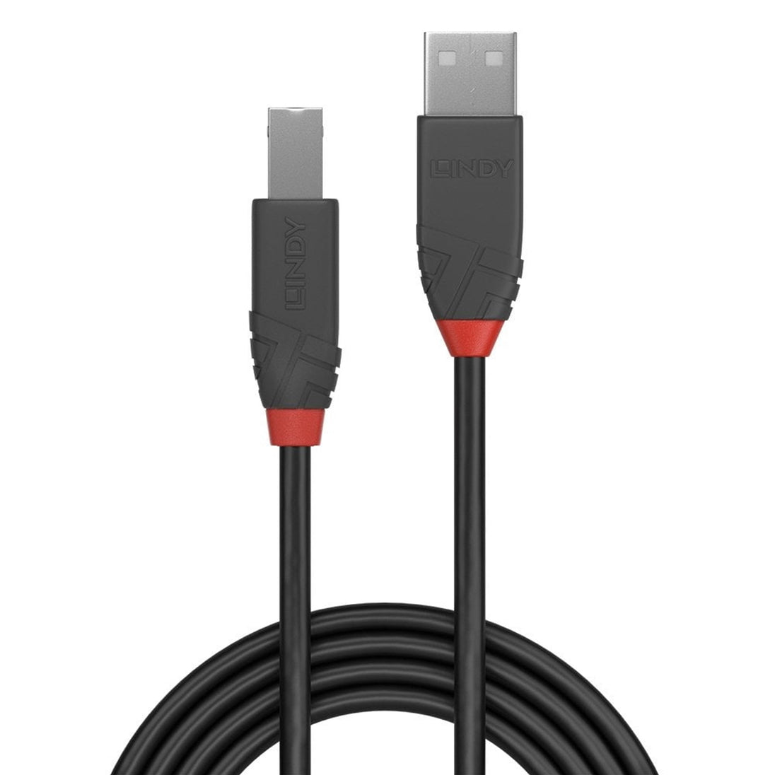 LINDY Anthra Line 36675 | USB-A to USB-B cable | USB 2.0 480Mbps | 5m | Black