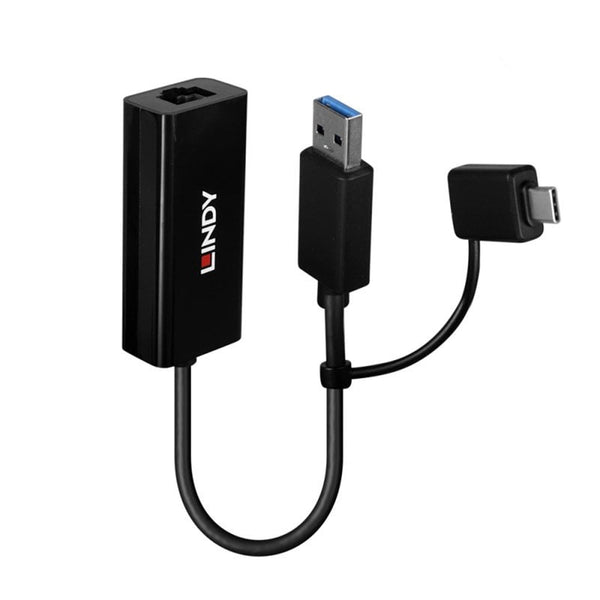 LINDY 43412 | USB Gigabit Ethernet adapter | USB 3.2 Gen 1 | USB-A and USB-C