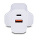 LINDY 73425 | USB charger | 30W USB-A and USB-C | White UK plug