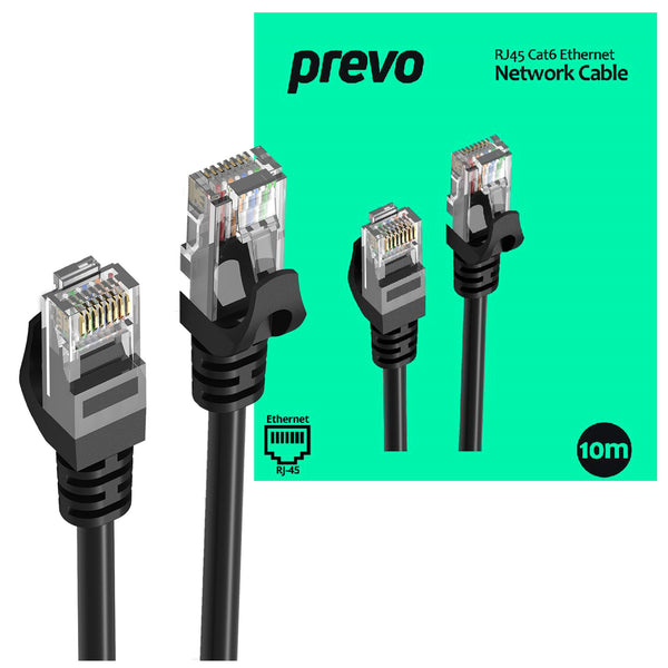 Prevo Cat6 | Ethernet cable | RJ45 male to male | 10m black