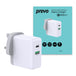 PREVO QC72 | USB-C and USB-A mains charger | 65W | White