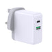 PREVO QC72 | USB-C and USB-A mains charger | 65W | White