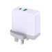 PREVO QC72 | USB-C and USB-A mains charger | 65W | White