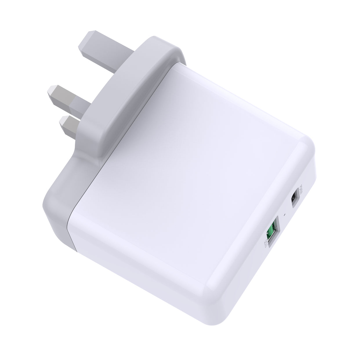 PREVO QC72 | USB-C and USB-A mains charger | 65W | White