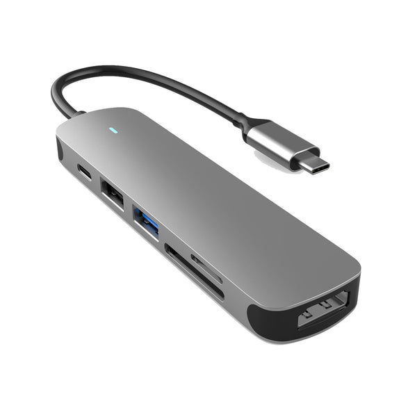 PREVO C605A | USB-C docking hub | 4K HDMI and 60W PD | Silver
