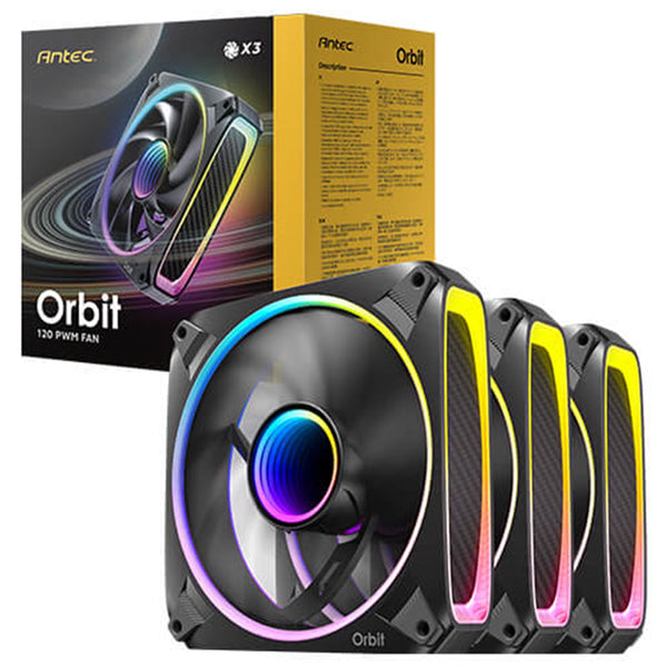 Antec Orbit 120 ARGB | Case fan triple pack | 120 mm PWM | Black
