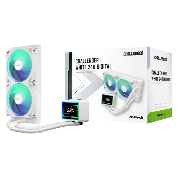 ASRock Challenger White 240 Digital | 240mm liquid CPU cooler | 3-inch display