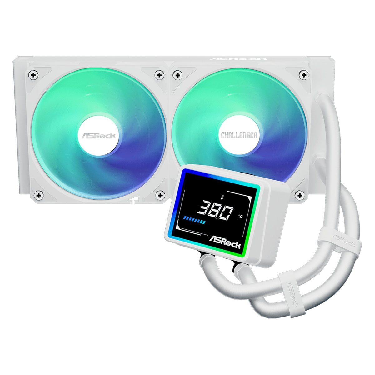 ASRock Challenger White 240 Digital | 240mm liquid CPU cooler | 3-inch display