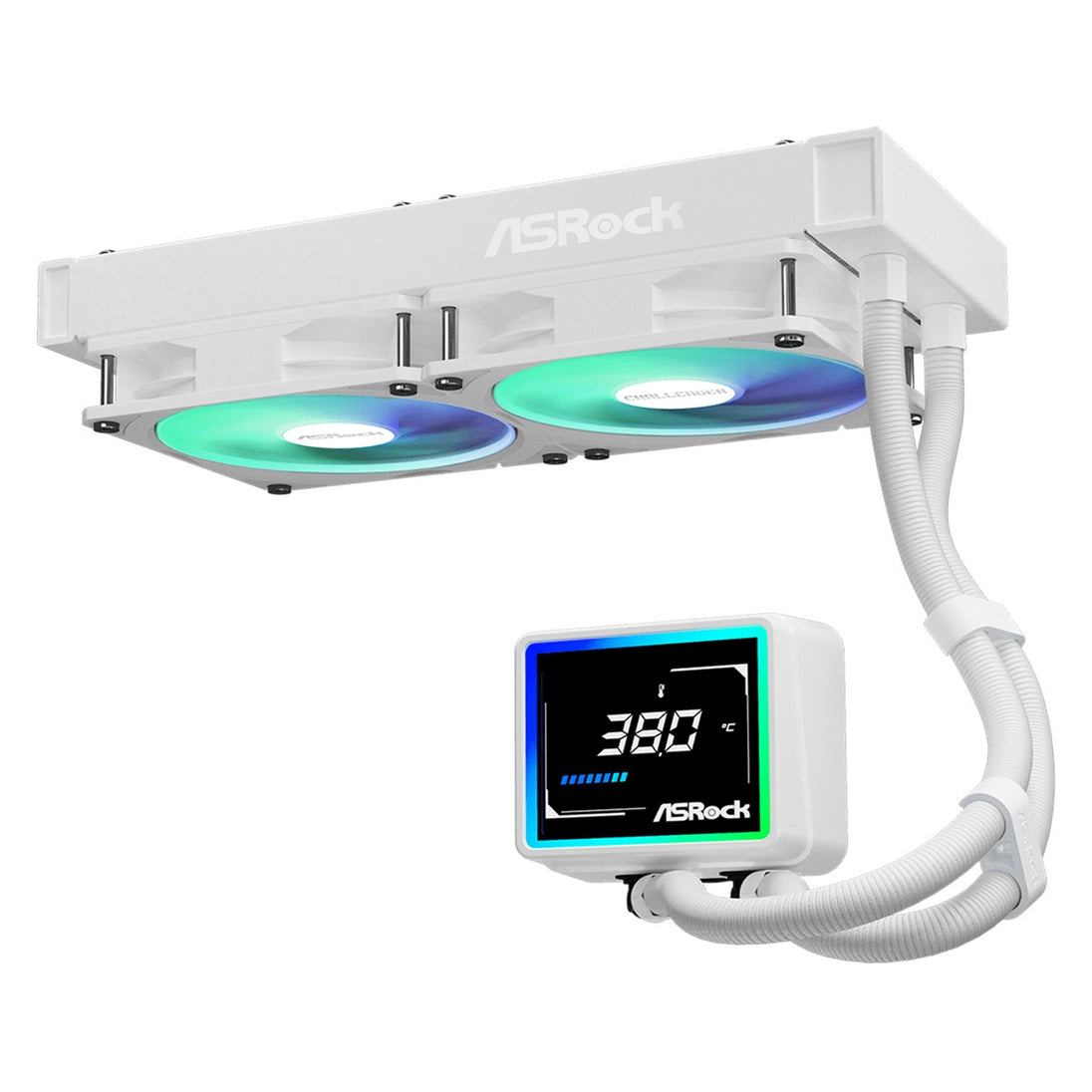 ASRock Challenger White 240 Digital | 240mm liquid CPU cooler | 3-inch display