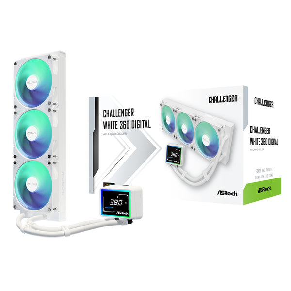 ASRock Challenger White 360 Digital | AIO liquid CPU cooler | 360 mm radiator