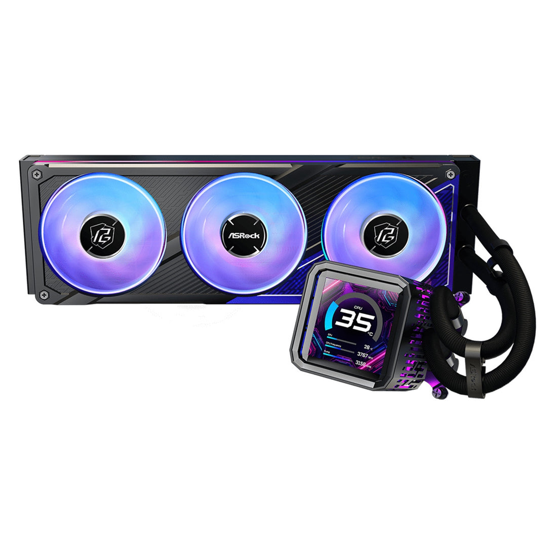 ASRock Phantom Gaming 360 LCD | AIO CPU cooler | 360 mm radiator | Black