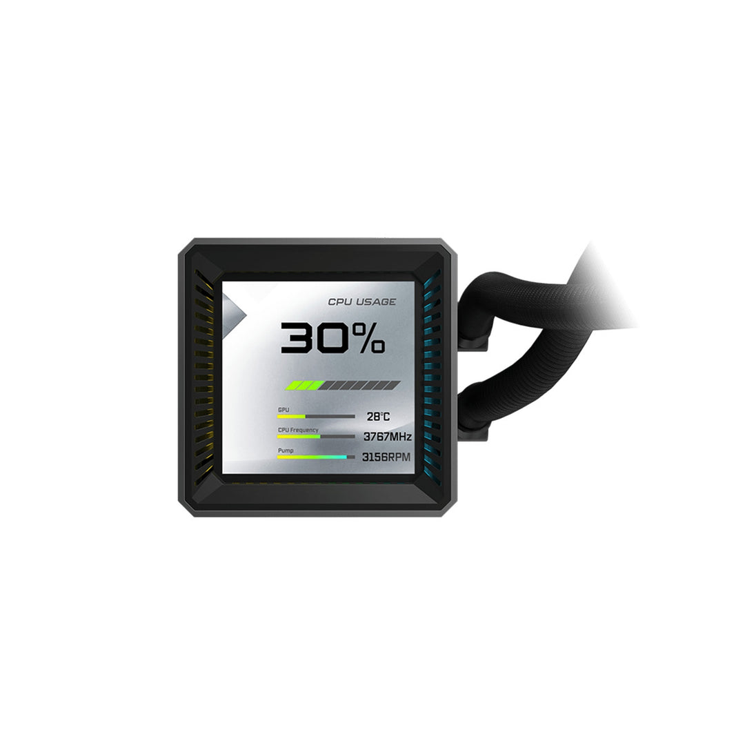 ASRock Steel Legend Dark 360 LCD | 360mm AIO CPU cooler | 3.4-inch LCD | Black