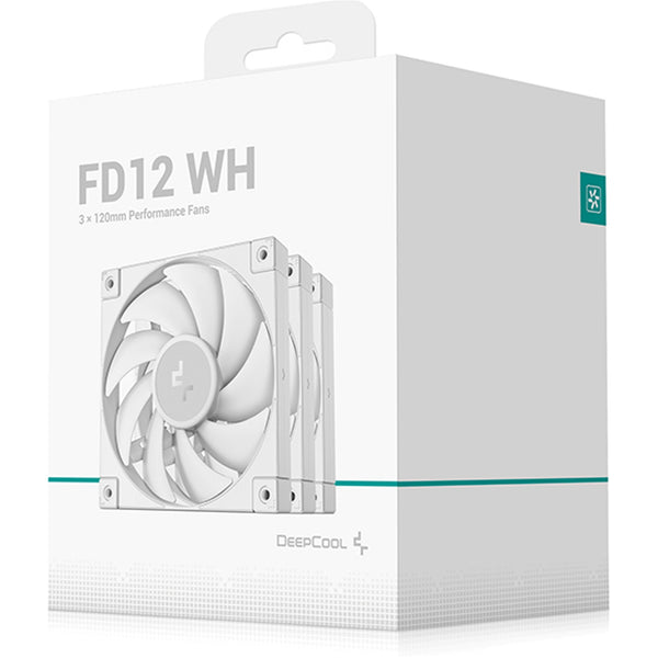 DeepCool FD12 WH-3 IN 1 | 120mm case fans | PWM 400–2050 RPM | White 3-pack