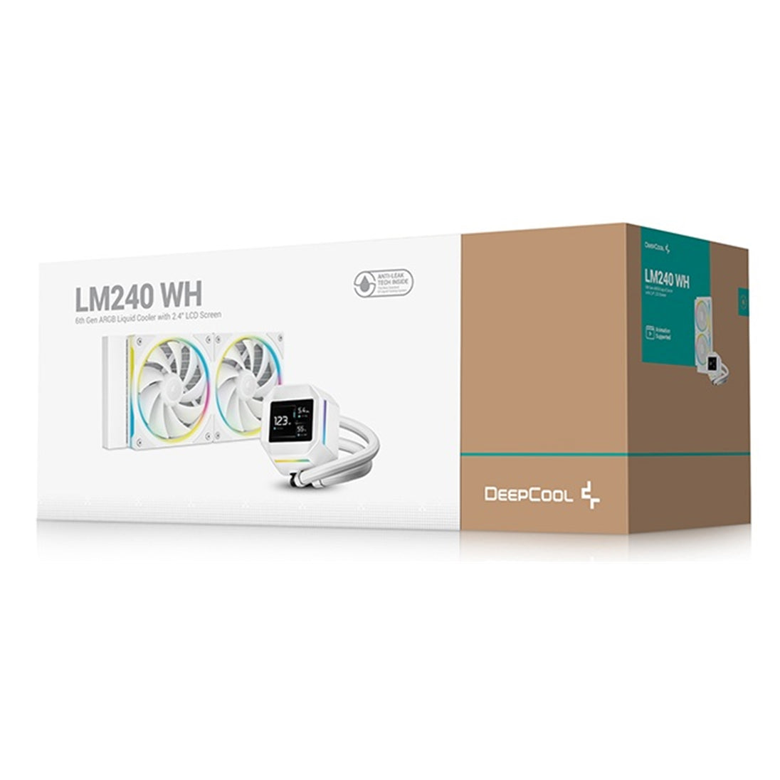 DeepCool LM240 WH | 240mm liquid CPU cooler | 2.4-inch IPS display | White