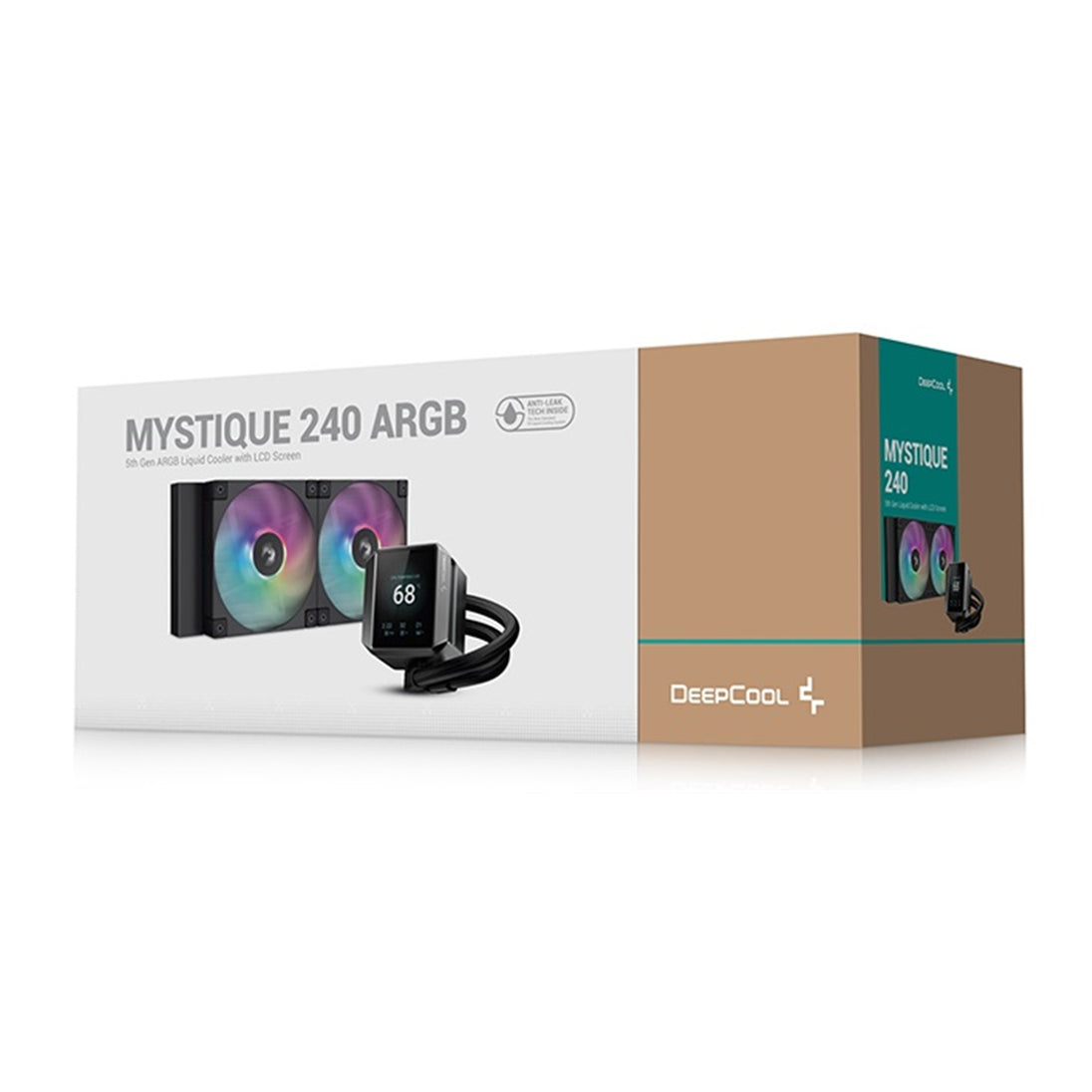DeepCool MYSTIQUE 240 ARGB | 240mm liquid CPU cooler | 2.8-inch LCD | Black
