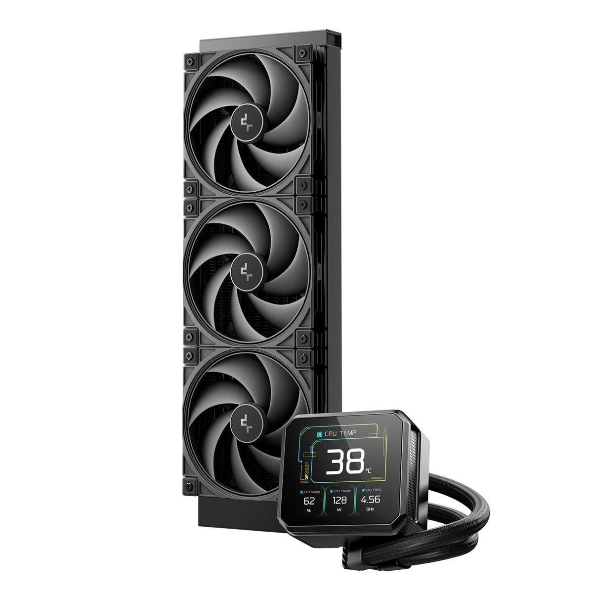 DeepCool SPARTACUS 360 | Liquid CPU cooler | 360mm LCD AIO | Black
