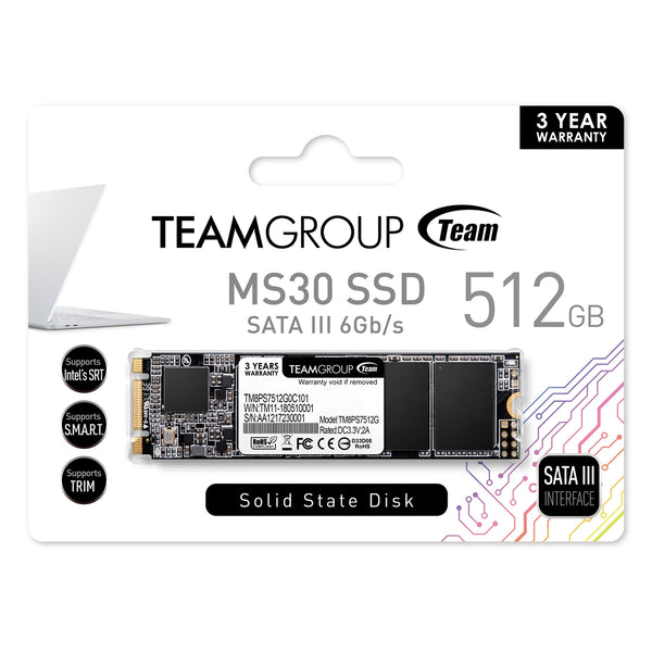 TEAMGROUP MS30 | 512GB M.2 SATA SSD | M.2 2280 | Up to 530MB/s Read