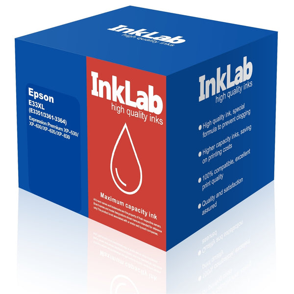InkLab 33XL | Epson-compatible ink multipack | Replacement cartridges