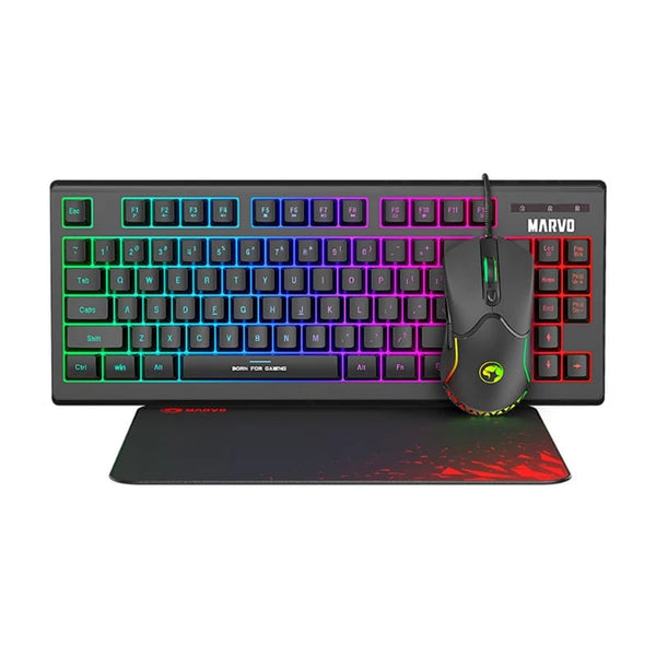 Marvo Loot 30 CM310 | Keyboard mouse and mat bundle | Wired RGB | UK black