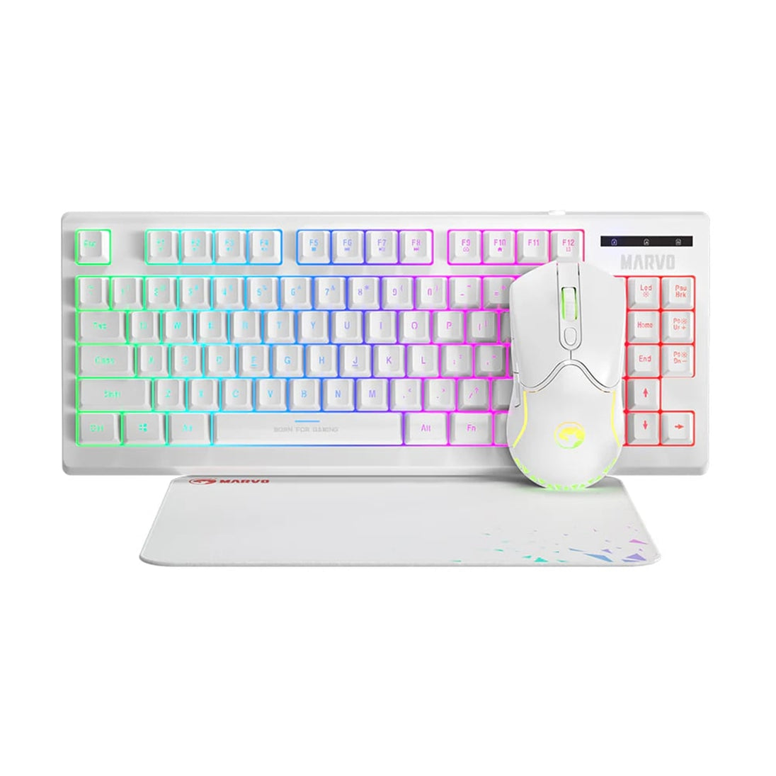 Marvo Loot 30 CM310 | Keyboard mouse and mat bundle | Wired RGB | UK white