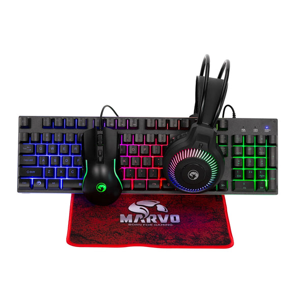 Marvo Loot 40 CM416 | Keyboard mouse headset mat bundle | RGB | UK black