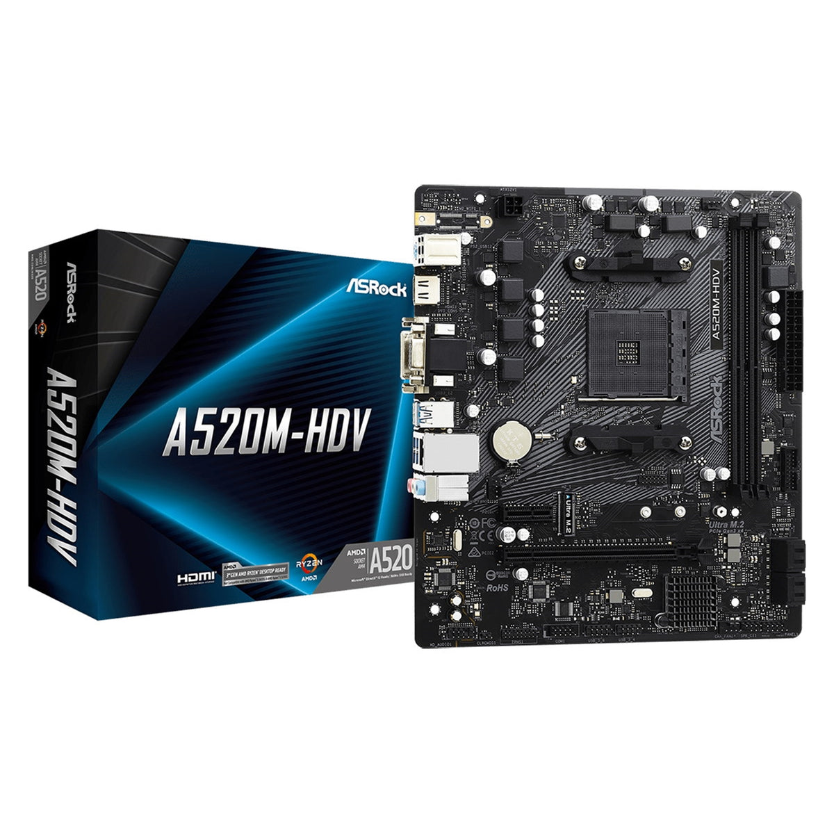 ASRock A520M-HDV | AM4 motherboard | DDR4 | Micro-ATX