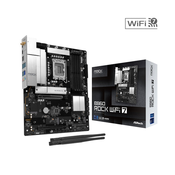 ASRock B860 Rock WiFi 7 | Motherboard | LGA1851 4x DDR5 | ATX
