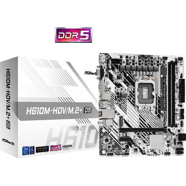 ASRock H610M-HDV/M.2+ D5 | Motherboard | LGA1700 DDR5 | Micro-ATX