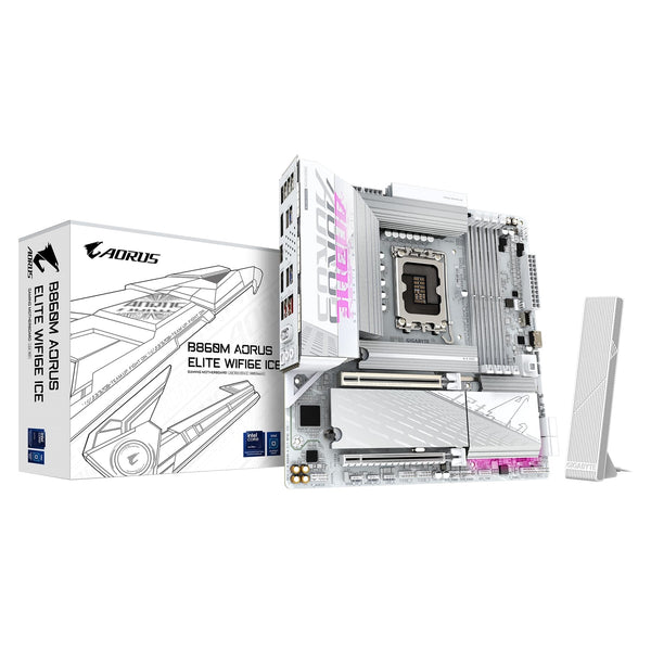 GIGABYTE B860M AORUS ELITE WIFI6E ICE | Motherboard | LGA1851 DDR5 | Micro-ATX