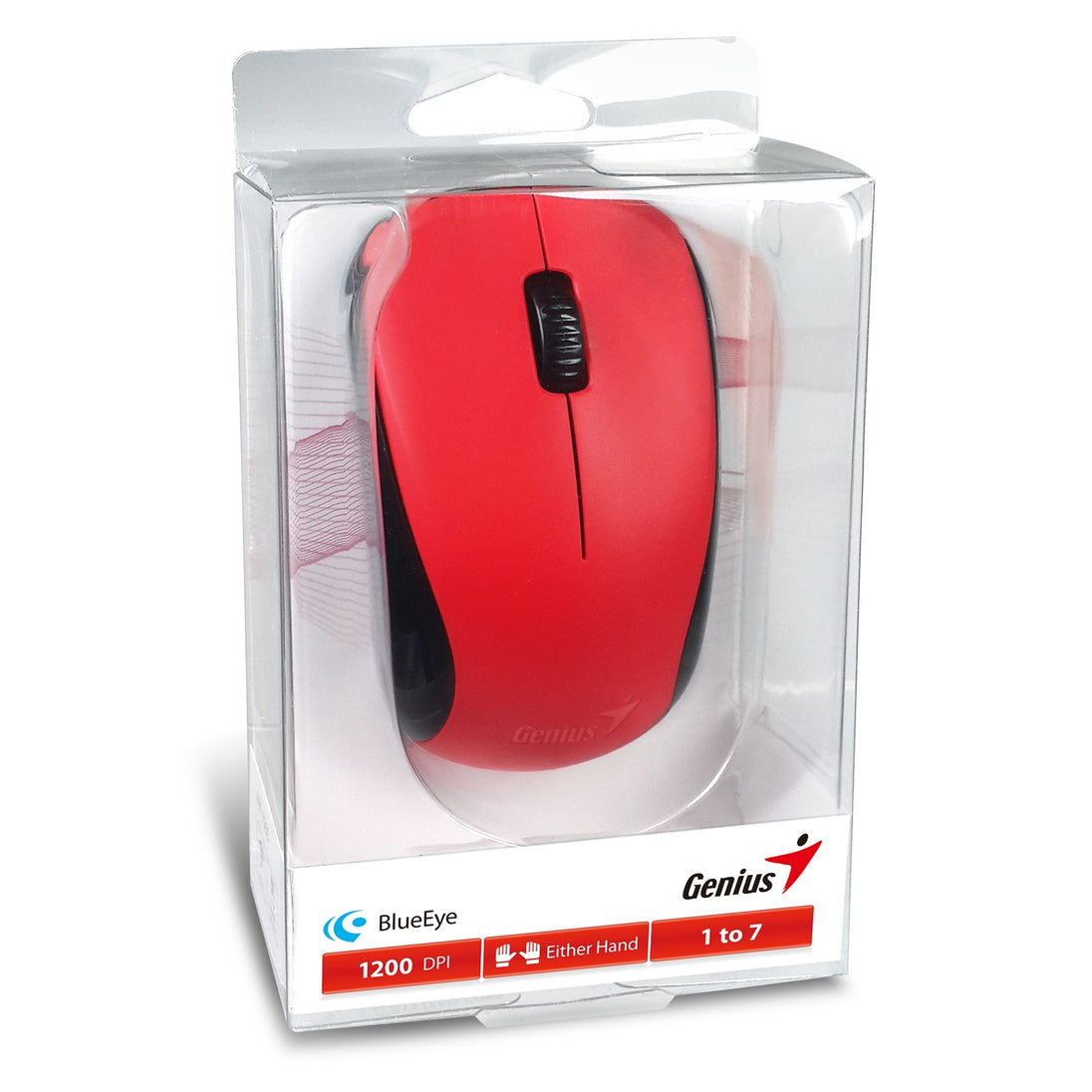 Genius NX-7000 | Wireless mouse | 2.4GHz USB-A receiver | 1200 DPI | Passion red