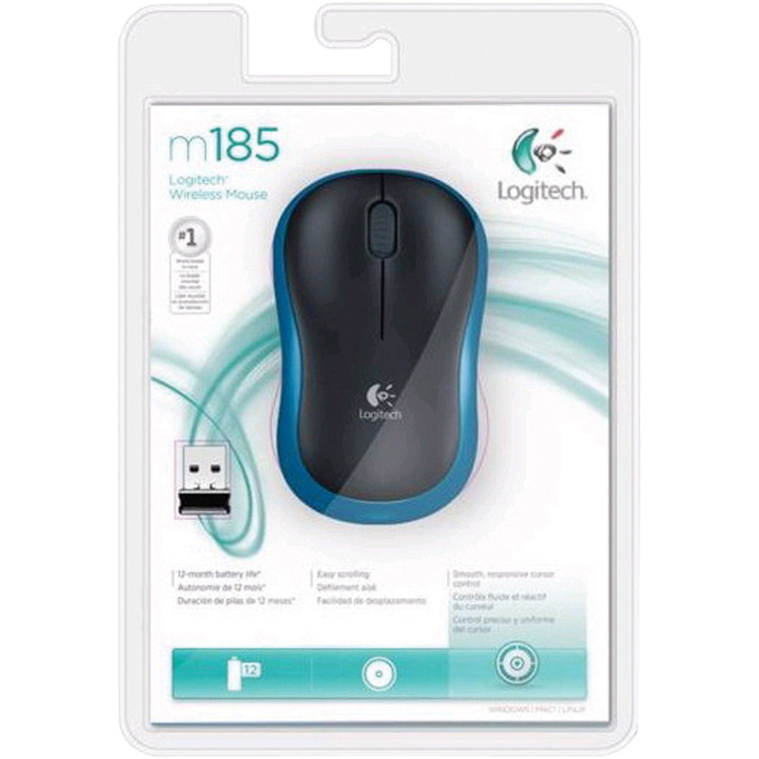 Logitech M185 | Wireless mouse | 1000 dpi optical tracking | Blue