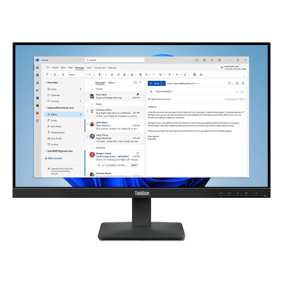 Lenovo ThinkVision S24-4e | 23.8-inch IPS monitor | Full HD 100Hz | Black
