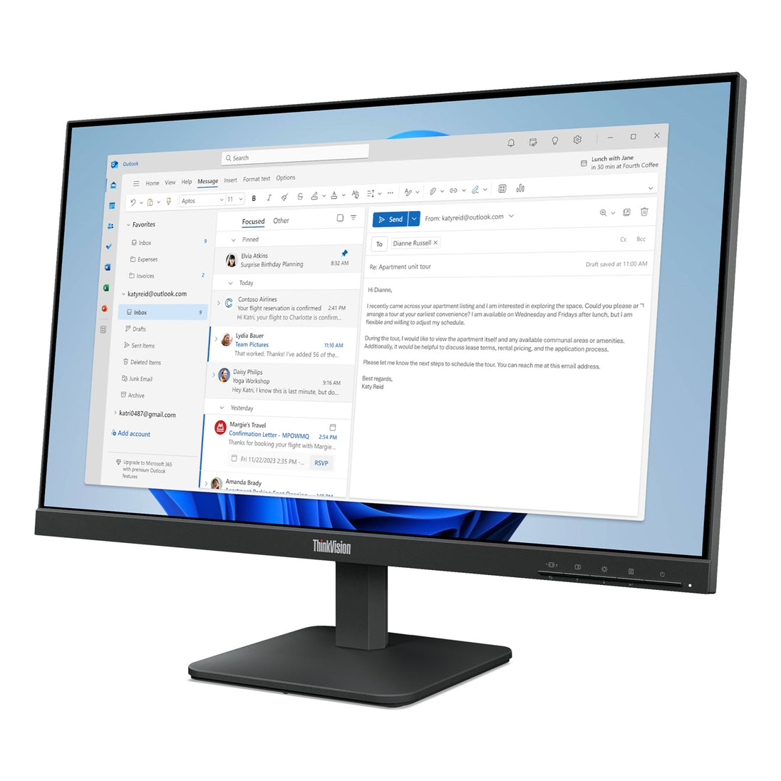 Lenovo ThinkVision S24-4e | 23.8-inch IPS monitor | Full HD 100Hz | Black