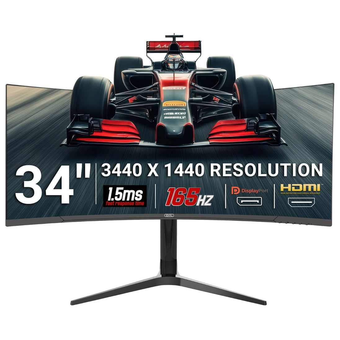 piXL CM34C7 | 34-inch curved gaming monitor | UWQHD 165Hz | Black