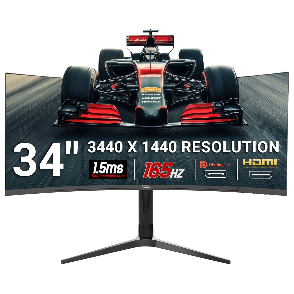 piXL CM34C7 | 34-inch curved gaming monitor | UWQHD 165Hz | Black