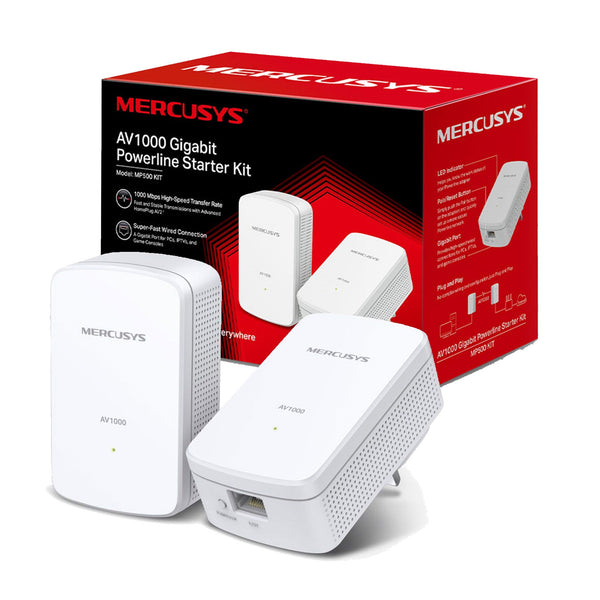 Mercusys MP500 KIT | Powerline starter kit | AV1000 Gigabit | UK plug