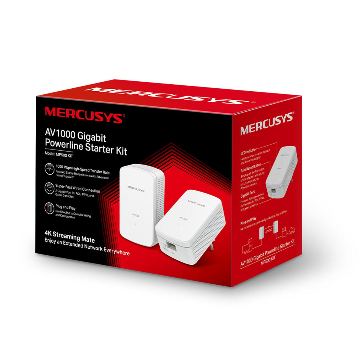 Mercusys MP500 KIT | Powerline starter kit | AV1000 Gigabit | UK plug