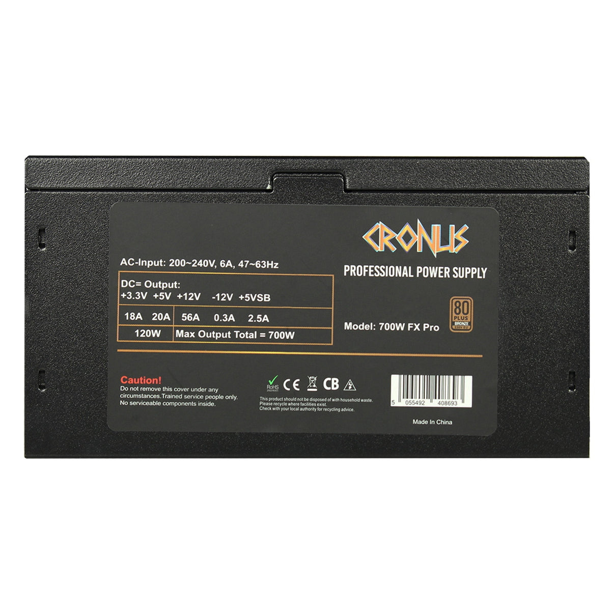 Cronus FX PRO 700W | ATX power supply | 80 PLUS Bronze | Non-modular | Black