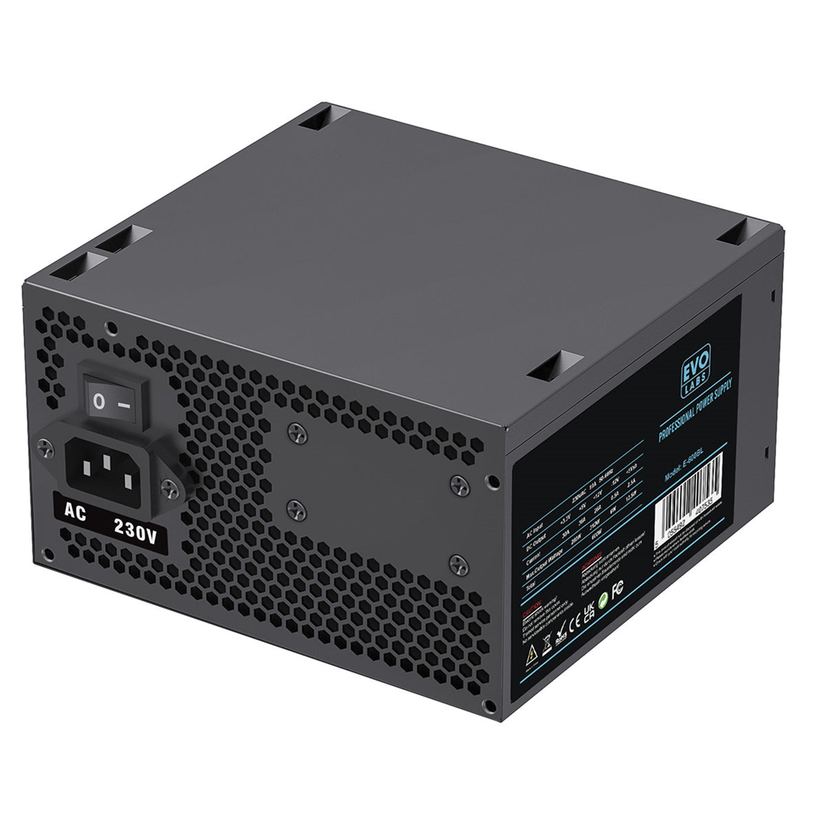 Evo Labs E-600BL | ATX power supply | 600W non-modular | Black