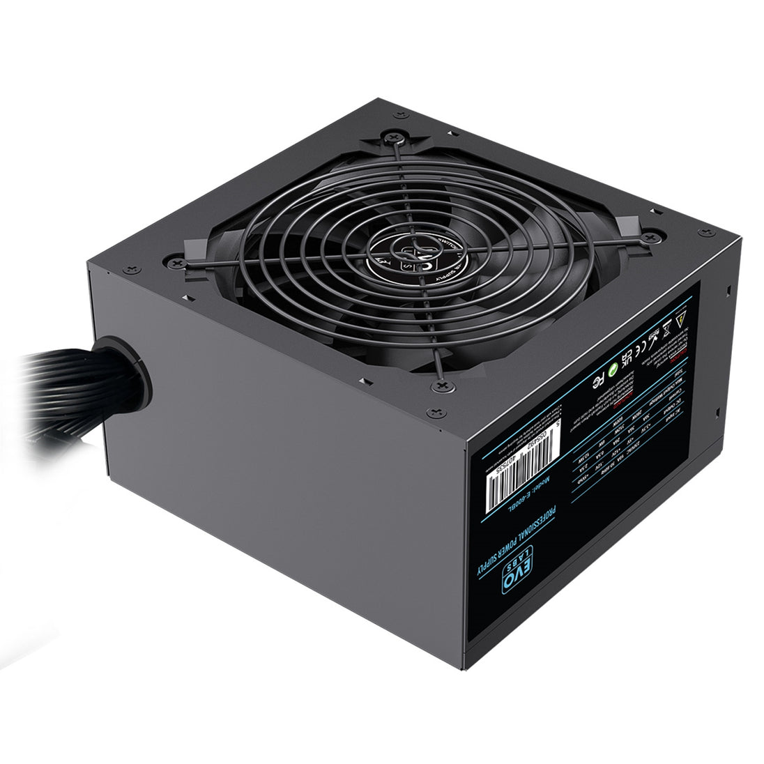 Evo Labs E-600BL | ATX power supply | 600W non-modular | Black