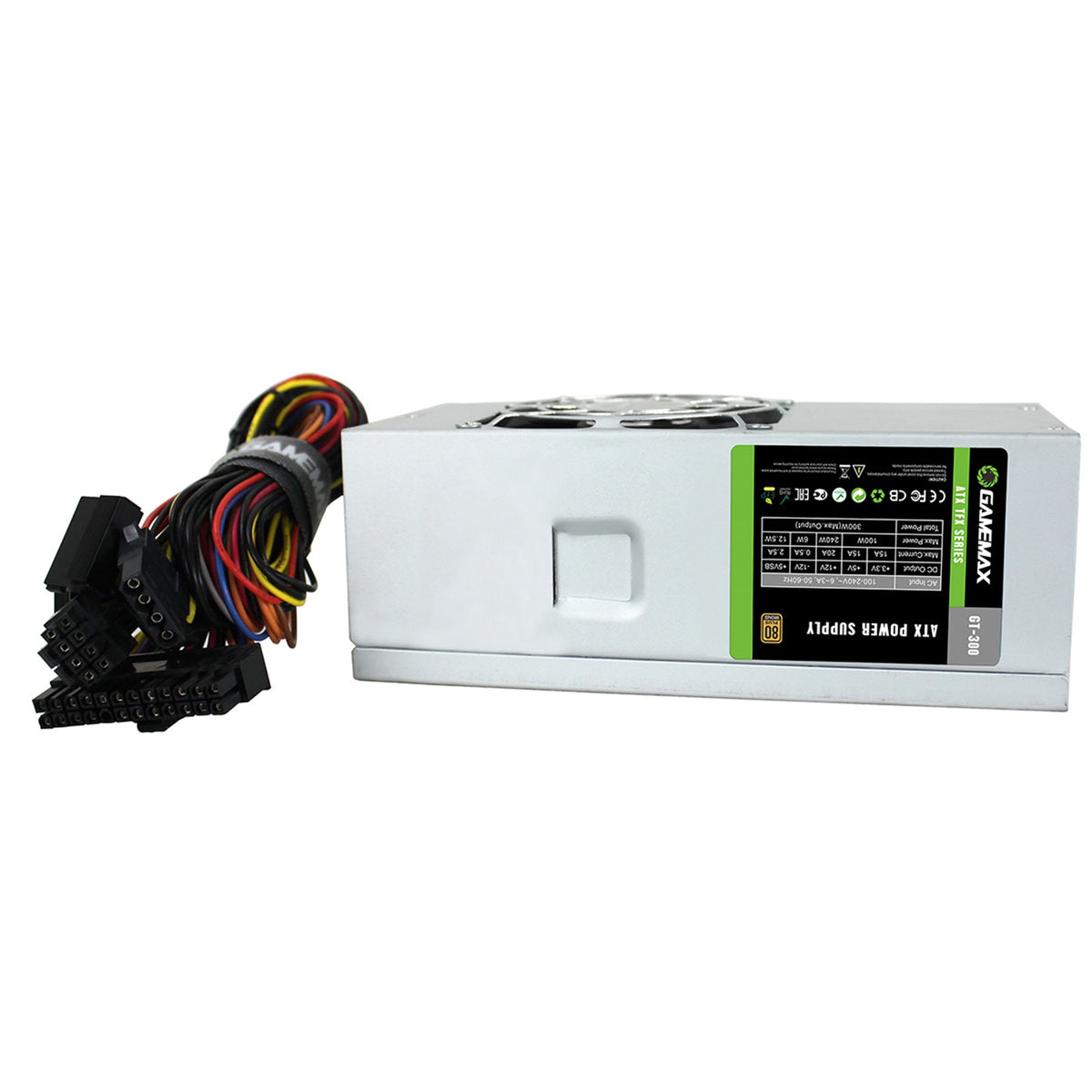 GameMax GT-300W | TFX power supply | 300W 80 Plus Bronze | Silver