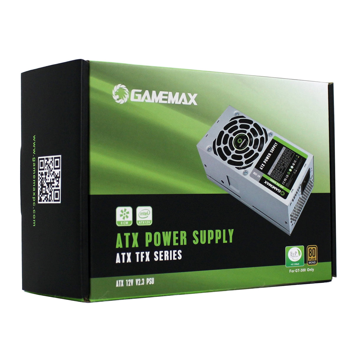 GameMax GT-300W | TFX power supply | 300W 80 Plus Bronze | Silver