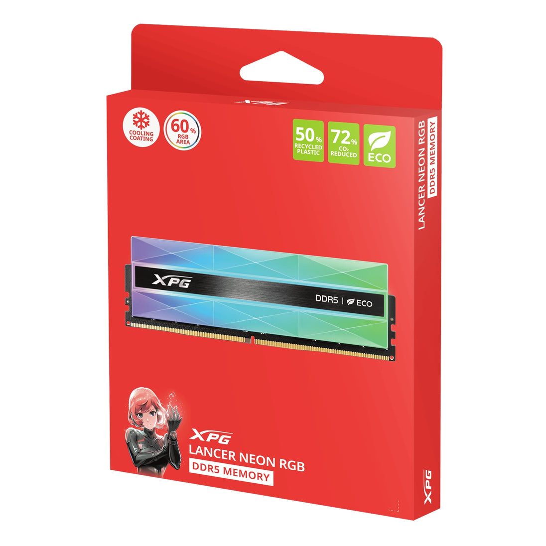 ADATA XPG LANCER NEON RGB | DDR5 RAM kit | 32GB 8000MT/s CL38 | Silver Grey