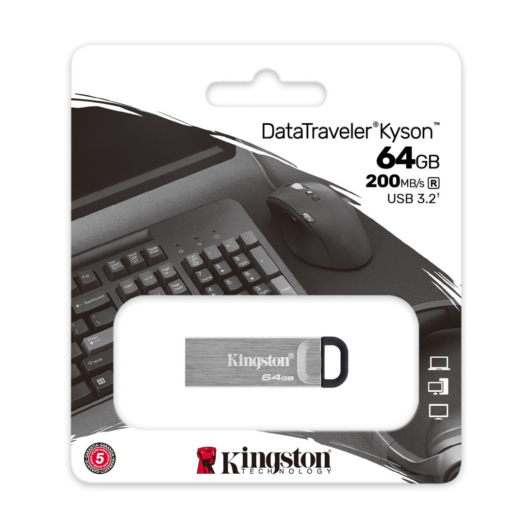 Kingston DataTraveler Kyson | USB flash drive | Capless metal | 64GB