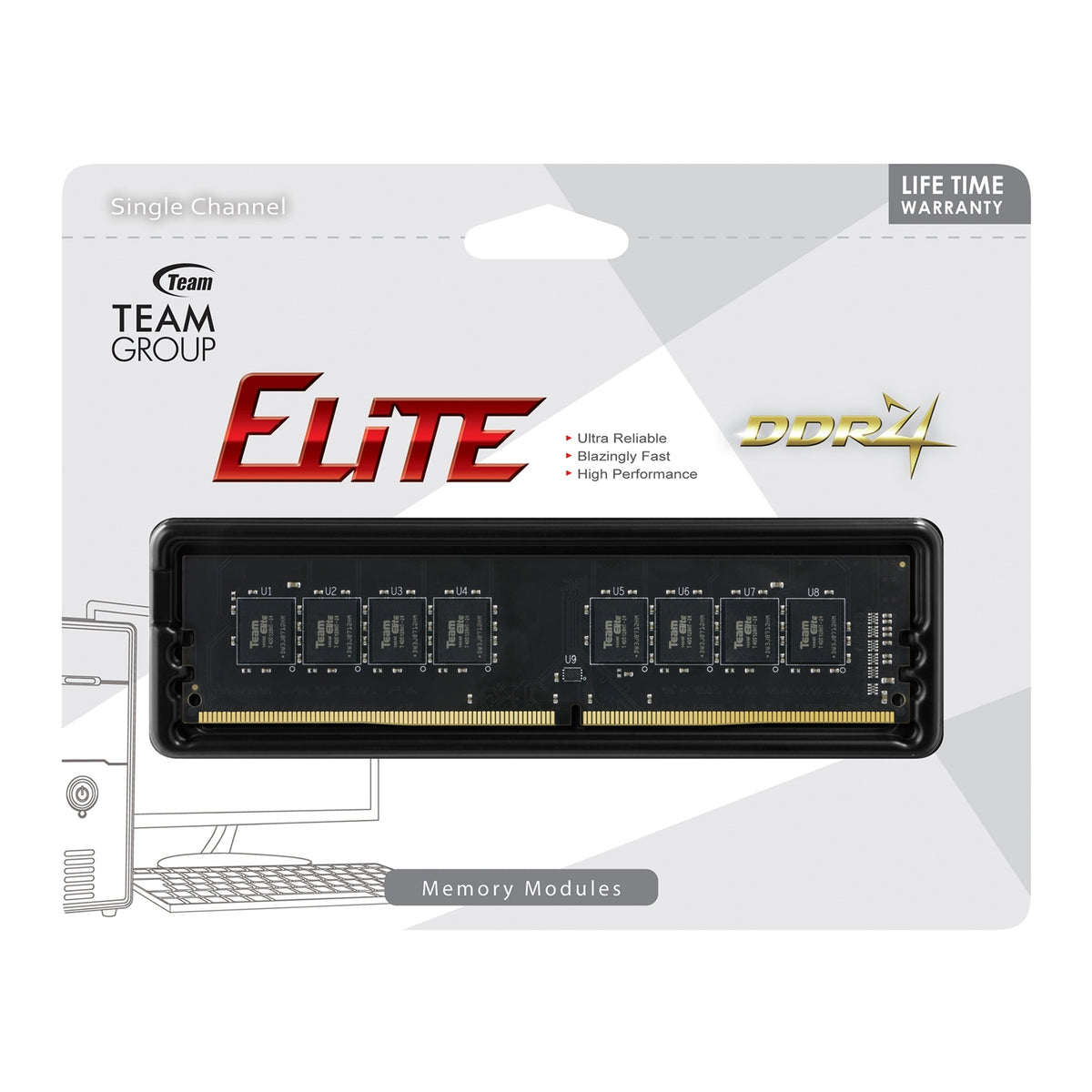 Team ELITE | Desktop RAM | 8GB DDR4-3200 | 1 x 8GB, no heatsink