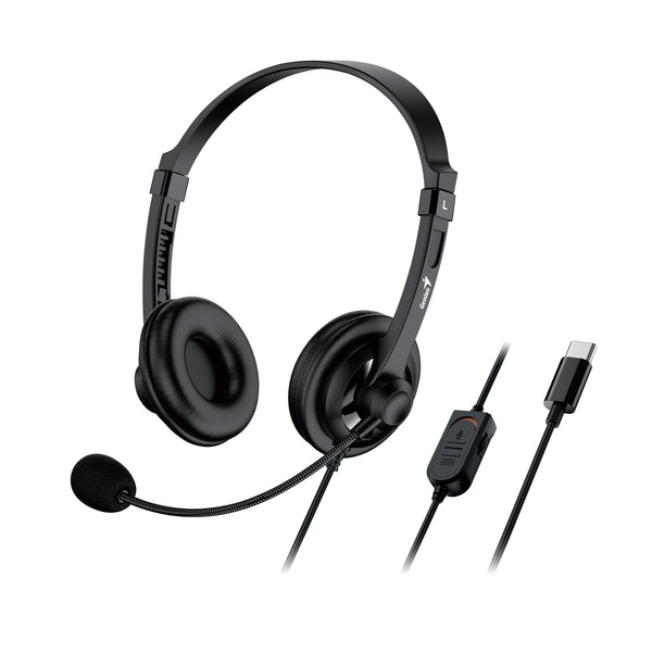 Genius HS-230U | USB-C headset | Adjustable mic | Black