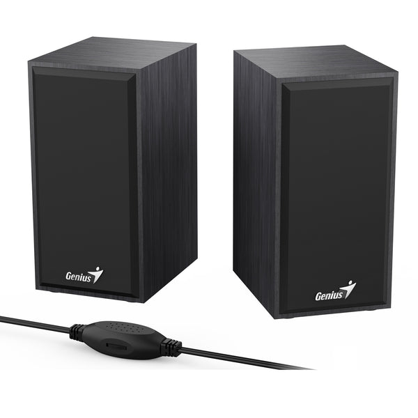 Genius SP-HF180 | Stereo speakers | 6W, 3.5mm audio | Wooden, black