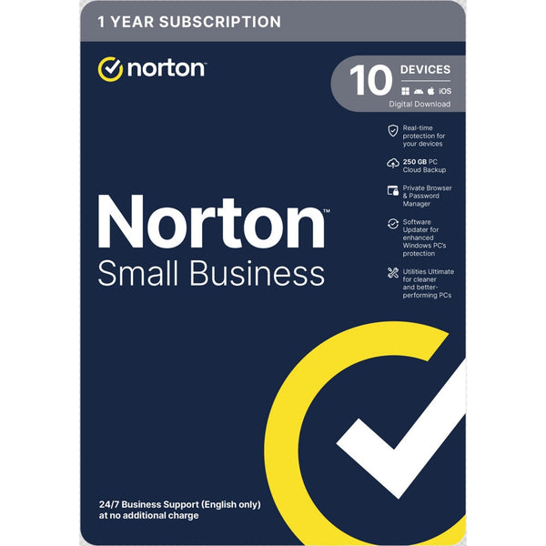 Norton Small Business | Antivirus | 10 devices, 1 year | 250GB cloud
