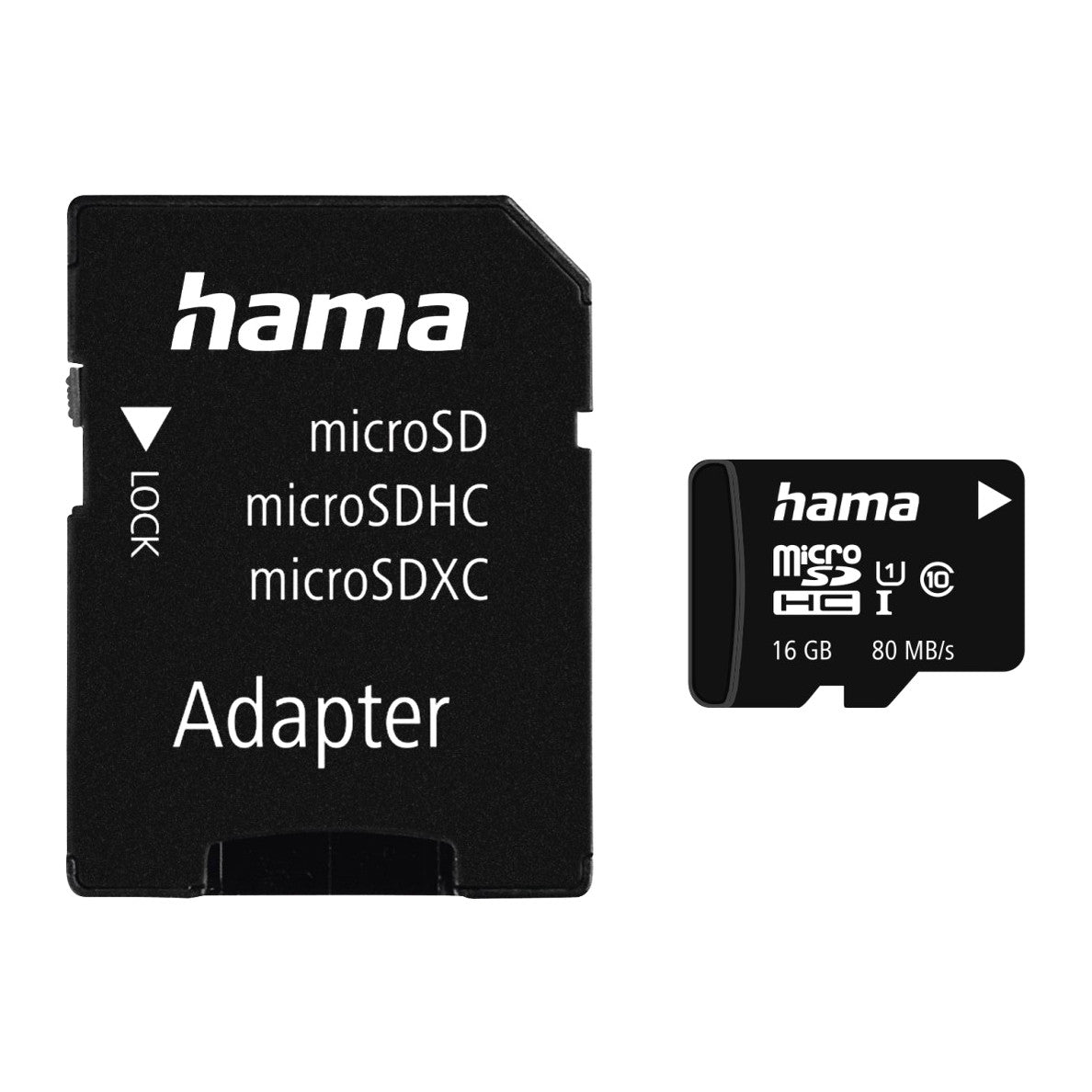 Hama 00124138 | 16GB microSDHC card | Class 10 UHS-I 80MB/s | SD adapter